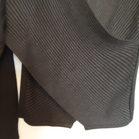 Fay's at Mira sophisticate black wrap thick rib knit long sleeve sweater size XL - Picture 2 of 12